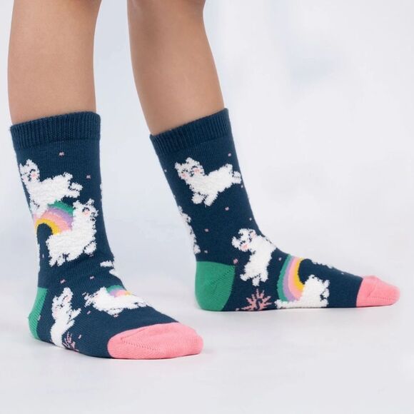 Sock it To Me 3 pack youth age 3-6 Purple and Teal Sloth, Llama and Cloud Socks - Picture 3 of 9